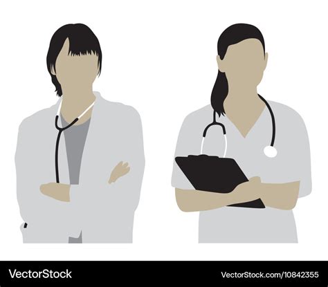 Female Doctor Silhouettes Royalty Free Vector Image