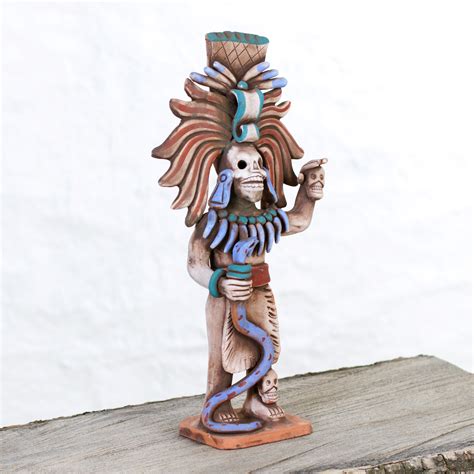 Kiva Store Aztec Skull Priest Ceramic Sculpture Aztec Sacrifice