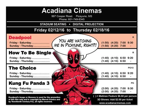Acadiana Cinemas Deadpool Ad On Behance