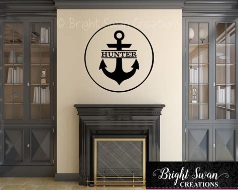 Personalized Nautical Vinyl Decal Personalized Anchor Wall