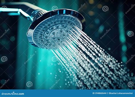 Refreshing Shower Bliss Close-Up of Water Flowing in Bathroom Interior
