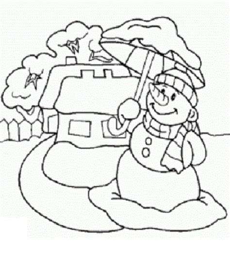 Snowman At Home Coloring Page Download Print Or Color Online For Free