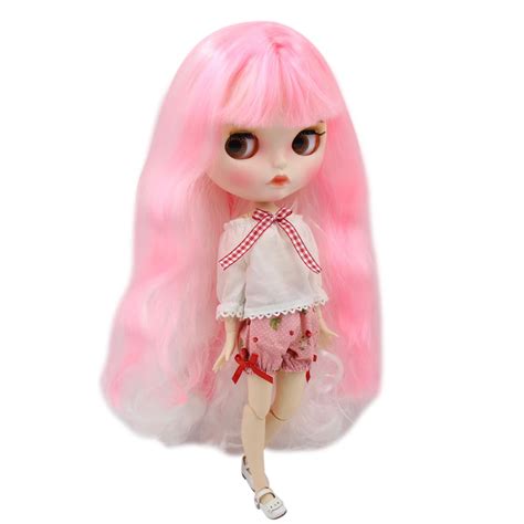 Icy Factory Blyth Doll 16 Bjd White Skin Joint Body Pink And White Hair New Matte Face Carved