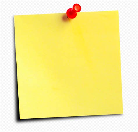 Hd Yellow Blank Paper Sticky Note Transparent Png Citypng