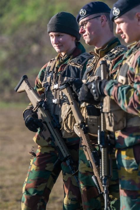 Belgian Crown Princess Elisabeth Learns To Shoot With Assault Rifle