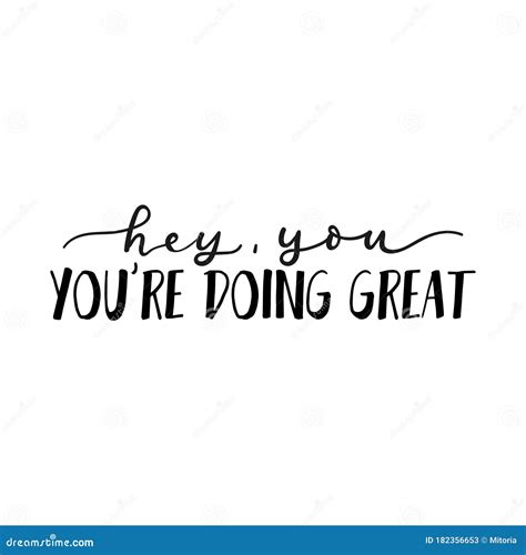 Hey You Youre Doing Great Inspirational Card Stock Vector