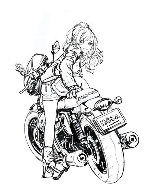埋め込み画像 Art And Illustration Character Illustration Anime Motorcycle