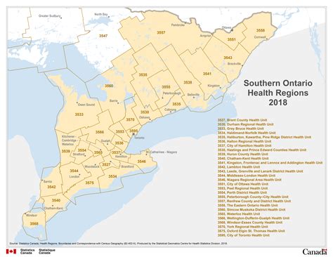 Map 7 Ontario Health Units Southern Ontario Health Regions 2018