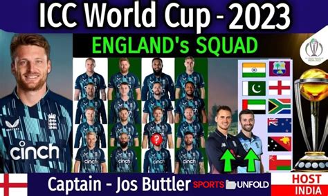 Icc Odi Cricket World Cup 2023 Probable England Squad And Players List