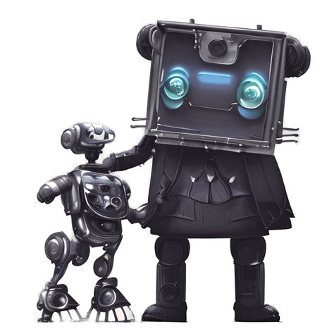Robot Butler Holding A Giant Billboard Steampunk Style · Creative Fabrica