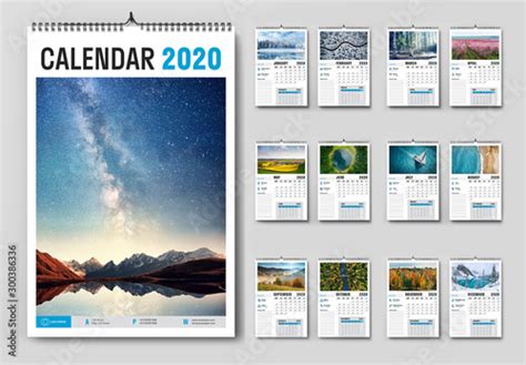Annual Wall Calendar Layout Buy This Stock Template And Explore
