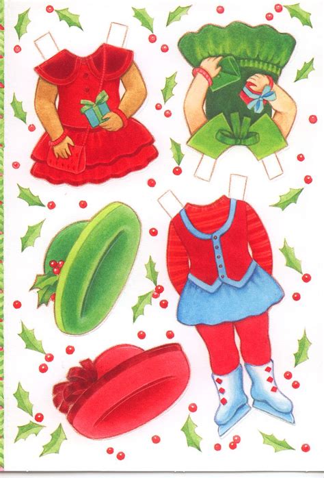 Christmas Fun With Paper Dolls Greeting Card Paper Dolls Vintage