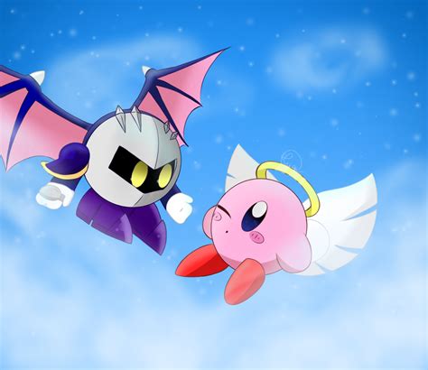 Kirby And Meta Knight Taking A Flight By Giihzinha On Deviantart