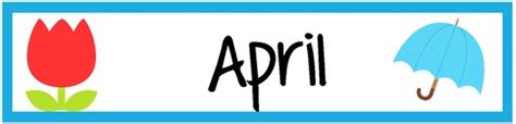 April Pocket Chart Calendar Cards Free Printable