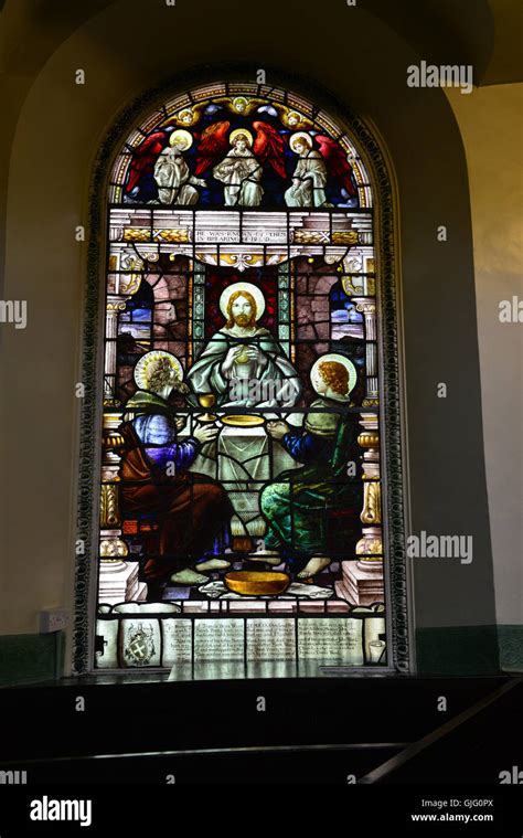 Stained Glass Windows In The First Presbyterian Church Belfast Stock