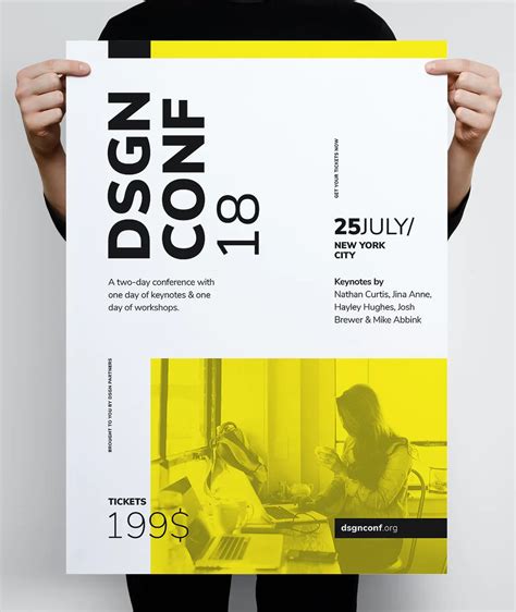 Conference Poster Template Ai Psd 117×165 Inch 297×420 Mm A3