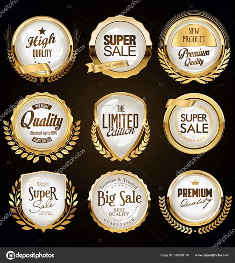 Golden Collection Various Badges Labels Stock Vector By ©totallyout