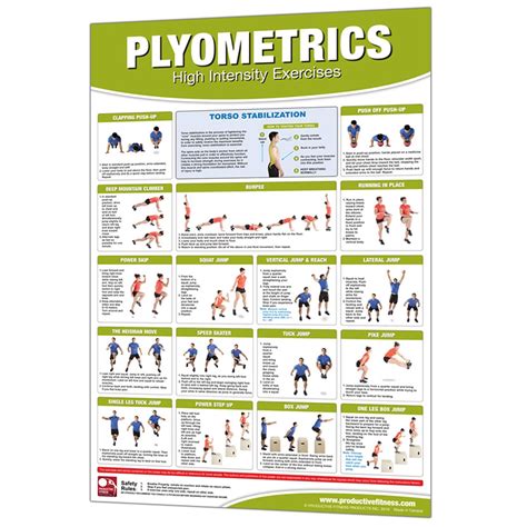 Productive Fitness Home Gym Work Out Poster Laminated Many Exercises