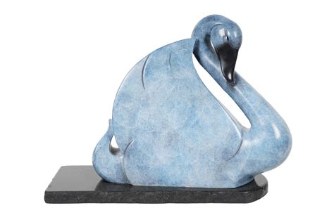 Lot Modern Bronze Swan Sculpture