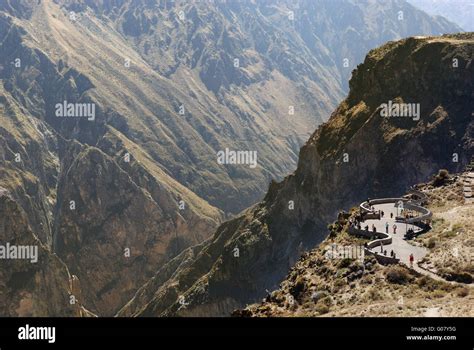 Mirador Cruz Del Condor Viewpoint On The Rim Of Colca Canyon