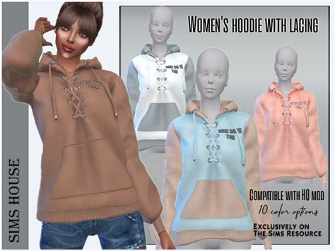 The Sims Resource Womens Hoodie With Lacing