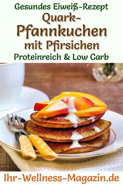 Protein- Quark - Pfannkuchen mit Pfirsichen
