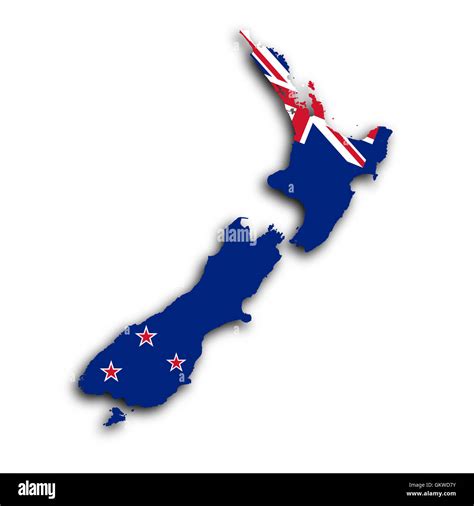 Map Of New Zealand Stock Photo Alamy