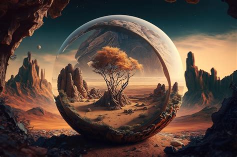 Premium Photo Alien Planet Landscape With Mountains