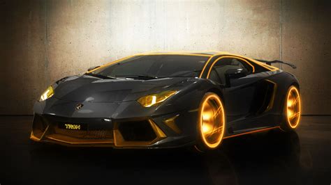 Cars Orange Tron Digitalized Supercars Lamborghini Aventador Colors
