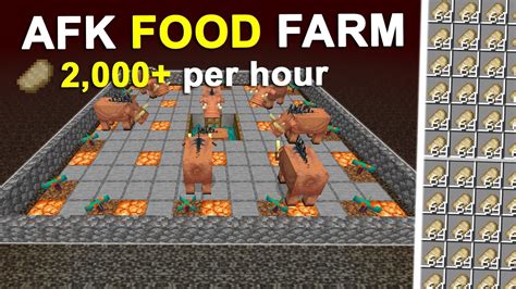 Minecraft Fast Afk Hoglin Food Farm Best Design 120 Tutorial Youtube