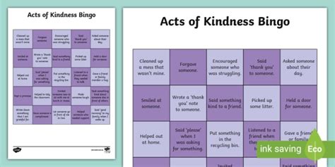 Free Acts Of Kindness Bingo World Kindness Day Twinkl
