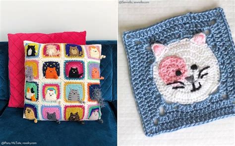 Kitty Granny Squares Free Crochet Patterns