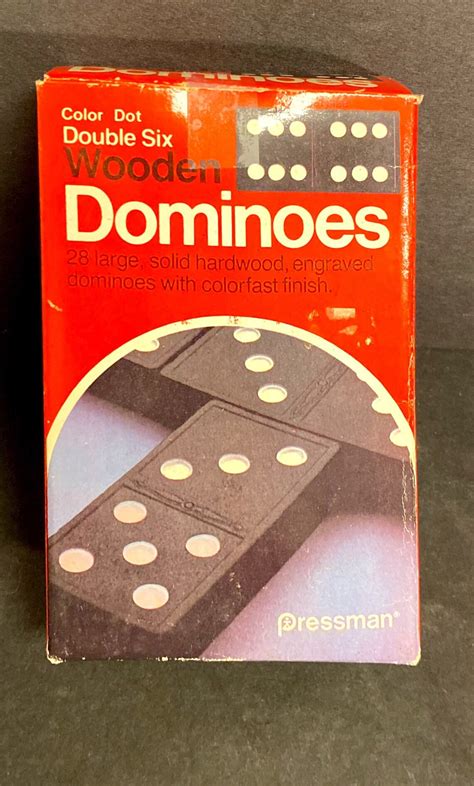 Vintage Pressman Double Six Wooden Dominoes 1983 Complete Etsy