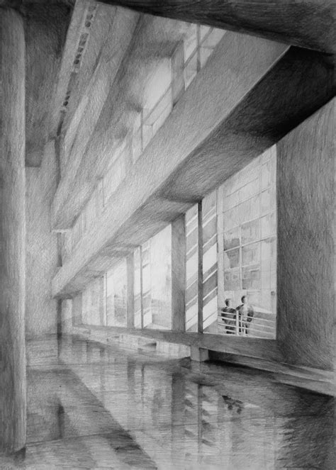 Architect Richard Meier Museum Of Contemporary Art Barcelona Drawing