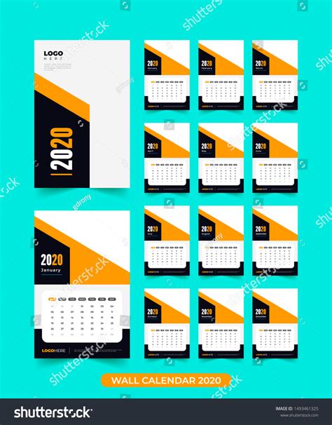 Creative Modern 2020 Calendar Design All Stock Vector Royalty Free