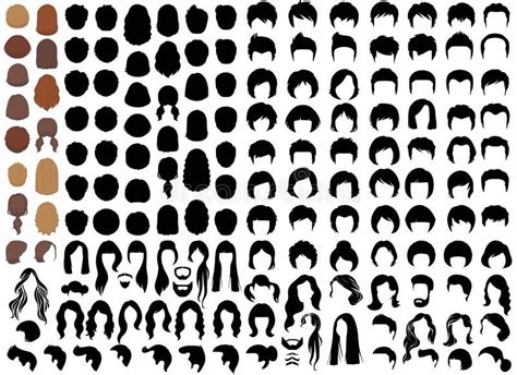 Hair Silhouettes Woman Hairstyle Stock Vector Illustration Of