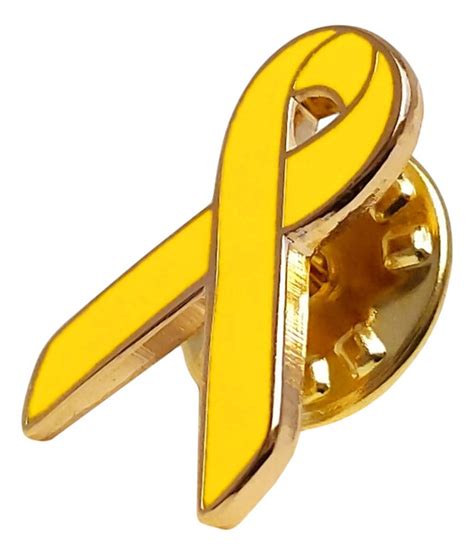 Yellow Awareness Support Ribbon Lapel Pin Custom