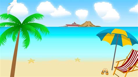 Animated Cartoon Beach Scene Background Video Youtube
