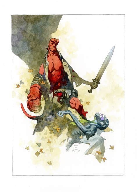 Art Mike Mignola Experimenting With Watercolours Feb 19 2019 R