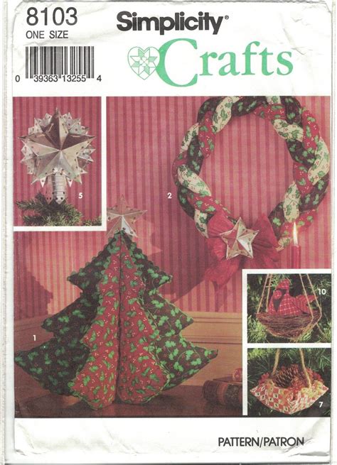 Simplicity 8103 0654 Pattern Christmas Ornaments Treeskirt Tree