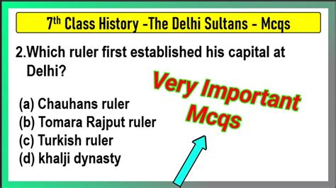 MCQs For Class 7 History Chapter 3 The Delhi Sultans Class 7 The