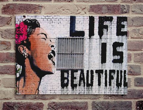 Banksy Life Is Beautiful 8 X 10 Canvas Wrap Print Banksy