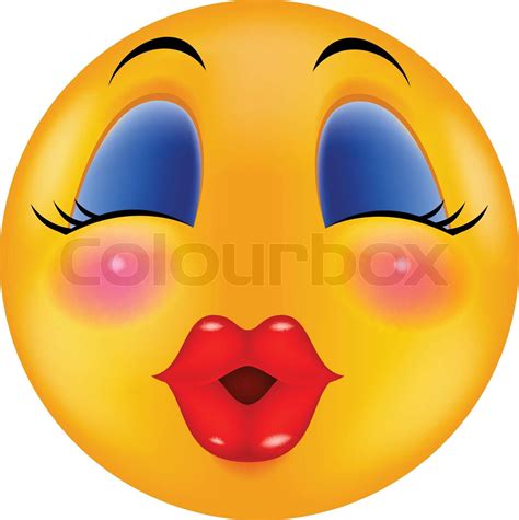sexy red lip round smiling face cartoon stock vector colourbox