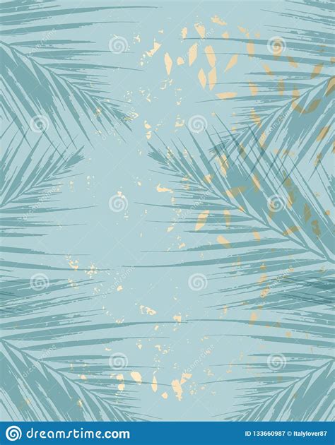 Tropical Worn Floral Pastel Pink Blush Gold Pattern Stock Illustration