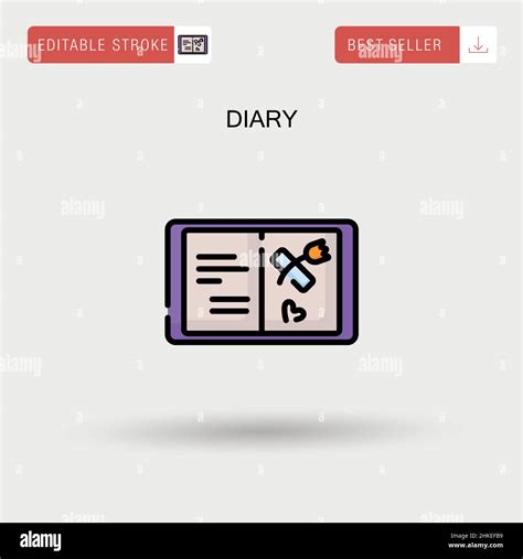 Diary Simple Vector Icon Stock Vector Image And Art Alamy