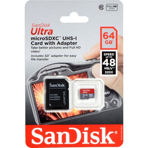 Sandisk Microsd Xc 64gb Memory Card Ultra Class 10 Uhs I Bandh