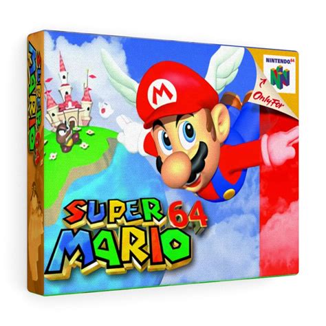 Super Mario 64 Wall Box Art Replica Canvas Etsy