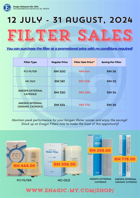 FILTER SALES is BACK! - Enagic (Malaysia) Sdn Bhd
