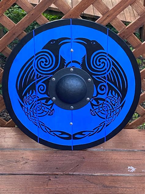 Oakheart Armory 24 Double Raven Blue Field Viking Shield