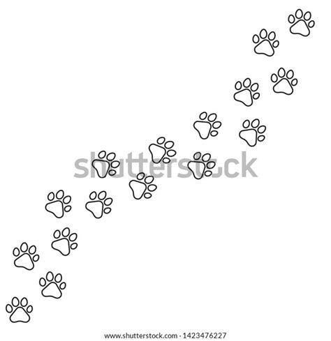 Footprints Dogs Paw Print Animal Tracks Stock Vector Royalty Free